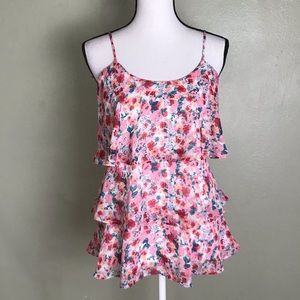 Candie’s NWOT Floral Layered Tank Top Size L
